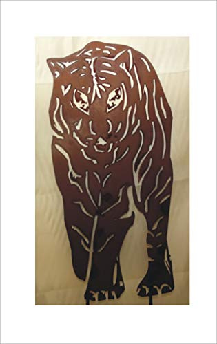 Generisch Gartenstecker Tiger TI01 Rost Skulptur Rostdeko Edelrost Deko Garten