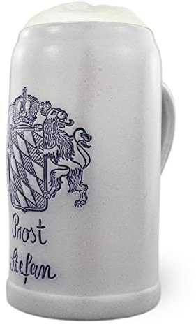 Bavariashop | PREMIUM Bierkrug Bayern mit Wunschtext | Individueller Bierkrug mit Gravur | Bier-Geschenk mit Namensgravur | 1,0 Liter