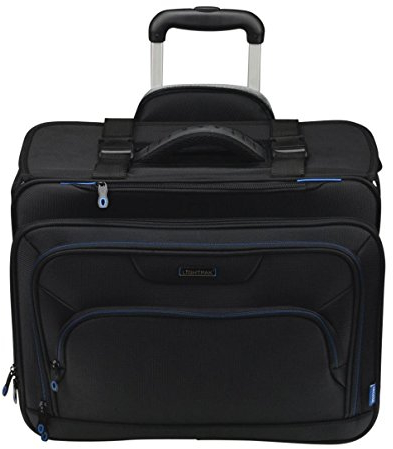 LIGHTPAK 46108 Businesstrolley Pioneer, Laptoptrolley für Notebooks, Koffer mit arretierbarem Teleskoptrolleysystem, Laptoptasche aus Polyester, Tasche mit 2 Skaterrollen, Trolley