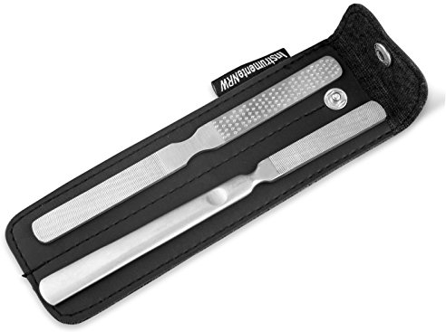 InstrumenteNrw Hornhautentferner 3er Set - Fussfeile Hornhautraspel im Etui - Pediküre-Set zur professionellen Hornhautentfernung - Edelstahl
