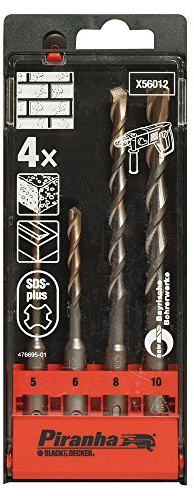 Piranha 5/6/8/10mm Masonry SDS Connection Drill Bit Set