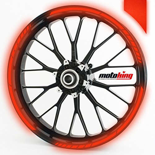 Felgenrandaufkleber GP im GP-Design passend für 17 Zoll Felgen für Motorrad, Auto & mehr - REFLEKTIEREND ROT