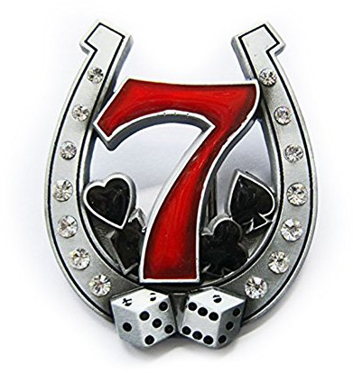 eeddoo® Gürtelschnalle Lucky 7 - Hufeisen (Buckle für Wechselgürtel für Damen und Herren | Belt Frauen Männer Oldschool Rockabilly Metall Gothic Wave Rock Biker Western Trucker Casino Skull)