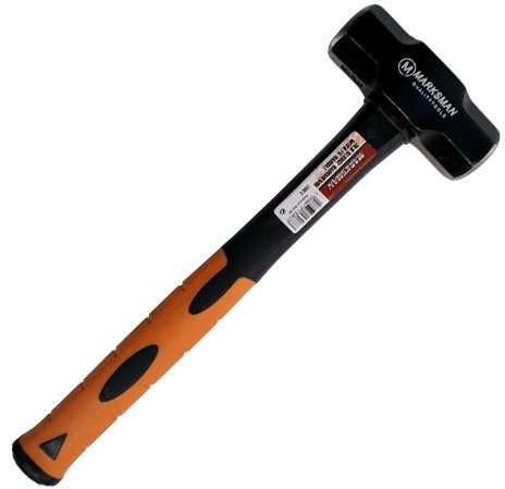 4Lb Heavy Duty Sledge Hammer - Short Handle, Comfort Grip | Fibreglass Rubber Shaft, DIY Multi Purpose Hardware, Durable Hand Tool, Household & Workshop Use