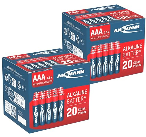 ANSMANN Alkaline Batterie Micro AAA / LR03 1.5V / Longlife Alkalibatterie Sparpaket in einer praktischen Vorratsbox / 40 Stück