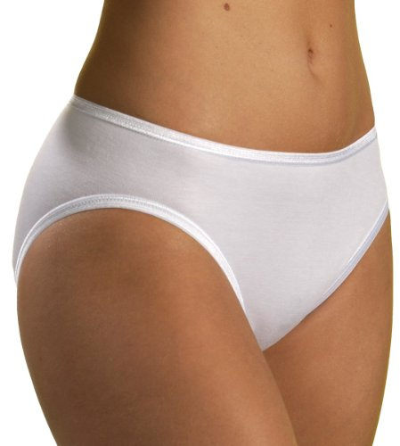 HERMKO 1031 5-pack dam miditrosor av 100 % ekologisk bomull, Vit, 48-50