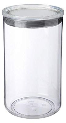 Tatay Bote de Cocina, 2L de Capacidad, Hermético, Libre de BPA, Apto Lavavajillas, Transparente - Gris. Medidas 12.5 x 12.5 x 22 cm