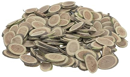 NaDeco Holzscheiben zum Basteln, oval geschnitten, verpackt im Beutel mit 0,5 kg, Größe 2-5cm | Deko Holzscheiben | Astscheiben | Astabschnitte | Holzdeko | Bastelholz | Naturholzscheiben zum Basteln