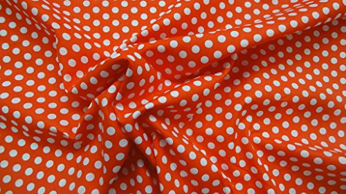 StoffBook ORANGE PUNKTE 9MM BAUMWOLLSTOFF BEDRUCKT STOFF STOFFE, C373