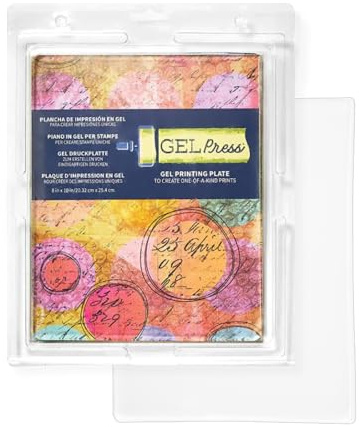 Gel Press Monoprinting Print Plate - 8” X 10” (20.3 X 25.4 cm) Gel Plate - Printmaking Supplies - Reusable Gel Printing Plate for Press Art for Card Making, Scrapbooking, Journaling, Arts & Crafts