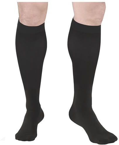 Truform Surgical Stockings, 18 mmHg Compression for Men and Women, Knee High Length, Closed Toe, Black, Medium