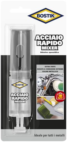 Bostik 10928 Acciaio Rapido, Grigio Metallo, 24 ml