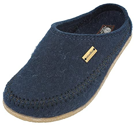 HAFLINGER Blizzard Credo Filzpantoffel mit Gummisohle Hausschuh Kapitän, Gr. 37
