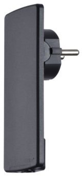 Evoline® Plug Netzstecker-Adapter mit flachem Schutzkontaktstecker schwarz