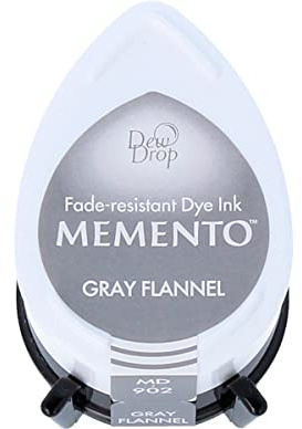 Tsukineko Memento Dew Drop Stempelkissen zum Stempeln, Grau, Flanell, klein, durchscheinend, wasserdicht, Archivierung, Prägung