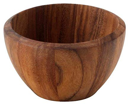 Continenta Holzschüssel, Obstschale, Holzschale aus Akazien-Kernholz in Edel Ausführung, wunderschöne Holz-Musterung, Größe: Ø 15,5 x 9 cm