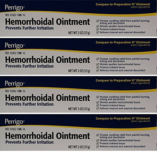 Hemorrhoidal Pain Relief Ointment Generic for Preparation H for Fast Relieves of Internal and External Hemorrhoid Symptoms 2 oz. Per Tube Pack of 4 Total 8 oz.