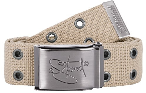 2Stoned Nietengürtel Koppelgürtel 4cm mit matter Schnalle in Beige 120cm für Damen und Herren