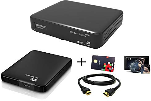 Pack Récepteur Satellite TNTSAT Humax TN8000HD PVR avec Disque Dur Externe Extra Slim 1 Téra 2,5