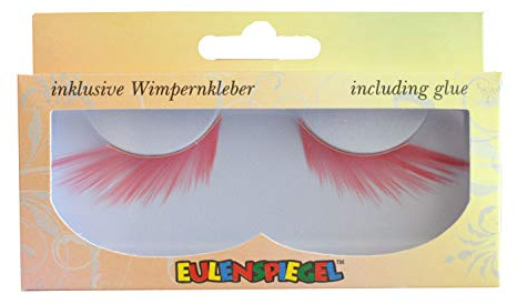 Eulenspiegel 000793 - Künstliche Wimpern, Rosa, 1 ml Spezial-Wimpernkleber, Anleitung, für Karneval, Mottoparty
