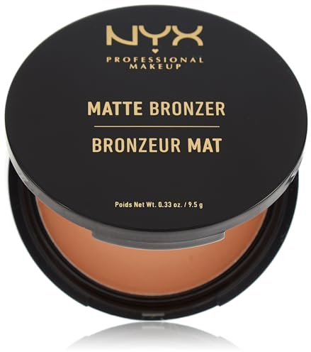 NYX Professional Makeup Poudre Compacte Bronzante Corps et Visage Matte Bronzer, Sans Reflets, Teinte : Medium (03)