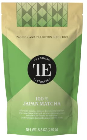 Teahouse Exclusives Japan Matcha Powder 100% zum Verfeinern von Backwaren, Kuchen, Speisen, Cocktails und Mixgetränken, 1er Pack (1 x 250 g)