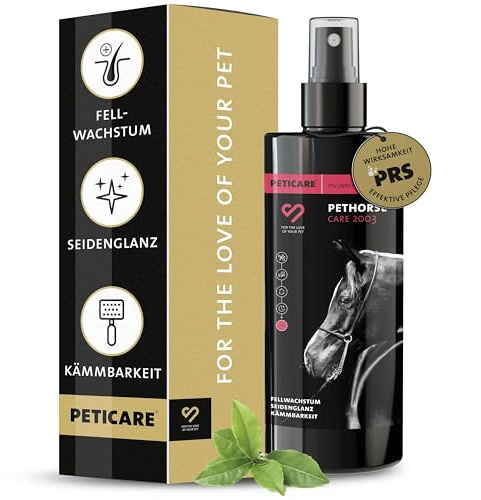 Peticare Spray Lucidante e Districante Pelo Cavalli – Contro Nodi e Feltri – con Caffeina e Proteine della Seta – Spray Idratante