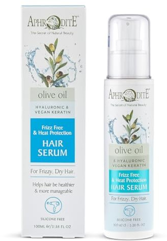 Aphrodite All-in-One Leave-In Haarkur trockene Haare - Haarserum mit Bio-Olivenöl & Arganöl verhindert Haarbruch & Krause - Anti Frizz Hair Oil Haarpflege für kaputtes Haar (100 ml / 3.38 fl oz)