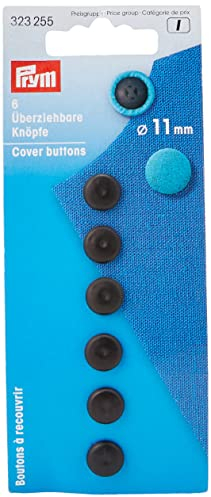 Prym verdeckter Knopfleiste, Kunststoff, schwarz, 11 mm, 6-TLG.