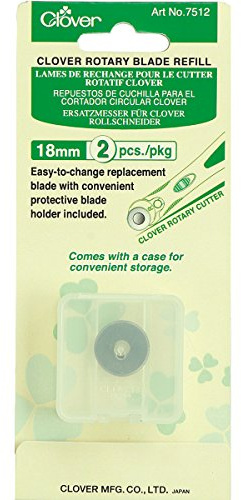 Clover 7512 Ersatzklinge für Rollschneider 18 mm, 2 Stück