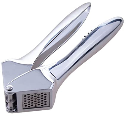 G S D Haushaltsgeräte Knoblauchpresse und Knoblauchschneide, Edelstahl, 40 002, Silber