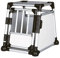 TRIXIE Hunde-Transportbox, Aluminium, S: 48 × 57 × 64 cm, hellgrau/silber, extra stabil, sicher, geräuscharm, mit rutschfester Liegematte, mit Klettleiste am Boden - 39340