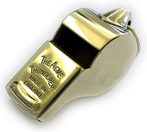 Acme Thunderer (Schiedsrichter 's) Whistle (58) mit Quadratisch Mundstück – Messing Poliert
