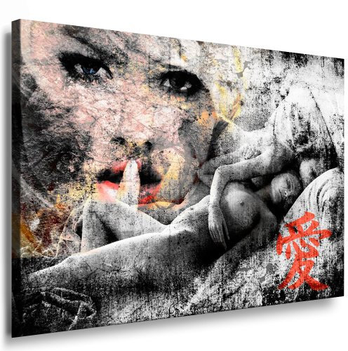 Bild auf LEINWAND AKT EROTIK GIRL abstrakt verschiedene Größen wählbar!!! gerahmt fertig auf HOLZRAHMEN Kunstdruck Wandbild auf Rahmen günstiger als Ölbild Gemälde/Poster/Plakat/kein Poster oder Plakat (120x80cm farbig)