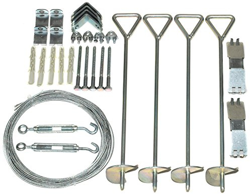 Palram Canopia Gewächshaus Zubehör Verankerungs-Set, Sturmanker-Set, Silber