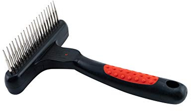 RYAN'S PET SUPPLIES Paw Brothers Magic Spring Undercoat Rake for Dogs, Professional Grade Grooming Tool, Stainless Steel Pins, Removes Tangles and Mats, Comfort Grip, 4.5 in.
