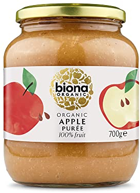 Biona Organic Apple Puree 700g, Pack of 6 - Made from 100% Organic Apples - No Added Sugar, Unsweetened - Smooth and Velvety - Dairy Free & Vegan - Sauces and Jams