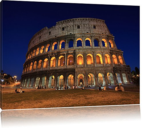 Colosseo a Roma Italia Italia 100x70cm pittura su tela, Immagini XXL completamente incorniciati con telai di grandi dimensioni cuneo. Stampa artistica su quadro a parete con cornice. Più economico di pittura o di un dipinto a olio, non un