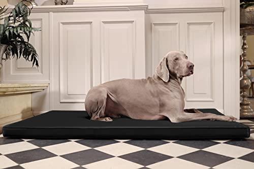 tierlando® Carlos Ortho-Medic Orthopädische Hundematte Kunstleder Visko Hundebett Matratze Größe: XXL - 150x100cm - CA6 | Farbe: 03 schwarz