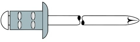 Gesipa PolyGrip Blindniete Alu/Stahl 6,4 x 15 – Flachrundkopf (Klemmbereich 1,5 – 9 mm, Hohlnietlänge 15 mm) 1433841