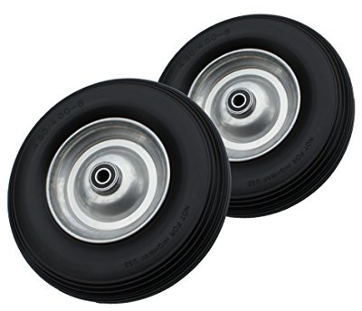 2 Stück Rad 4.80/4.00-8 PU Schubkarrenrad Stahlfelge Achse Pannensicher Vollgummi TOP!