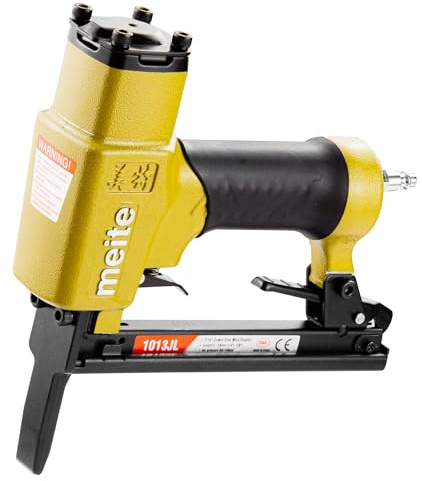 meite 1013JL Upholstery Stapler-20 Gauge 7/16-Inch Crown Pneumatic/Air Staple Gun, Fits 1/4-Inch to 1/2-Inch 10J Staples for Furniture Woodworking