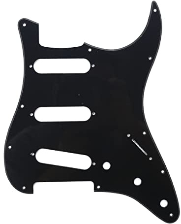 Musiclily SSS 11 Skruvhå Gitarr Strata Plektrumskydd för Fender USA/Mexikansk Standard Stratocaster Modern Stil, 1-lager Svart