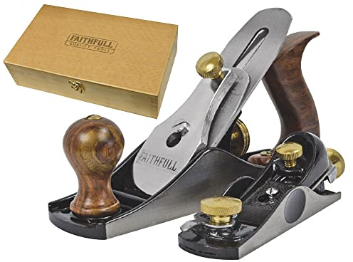 Faithfull Hobelset Nr. 4 & Nr. 6012 in Holzbox – Präzisionsgefertigte Handhobel aus Gusseisen zum Glätten, Trimmen, für Hirnholzarbeiten und allgemeine Holzbearbeitung