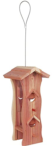 Trixie Distributeur de Nourriture Natura en Bois de Cèdre, 14 x 12 x 29 cm, Naturel