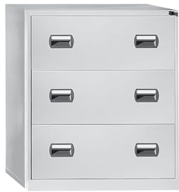 eurokraft | Basic | Hängeregistraturschrank | 2-bahnig | 3 Schübe | lichtgrau