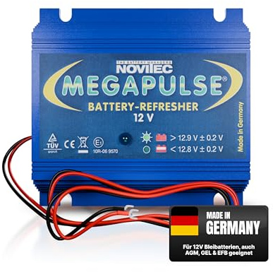 Novitec® Megapulse 12V Batteriepulser | Verlängert Batterielebensdauer & verbessert Ladeleistung | Für Bleibatterien AGM, Gel & EFB | Auto, Wohnmobil, Motorrad & LKW | Made in Germany