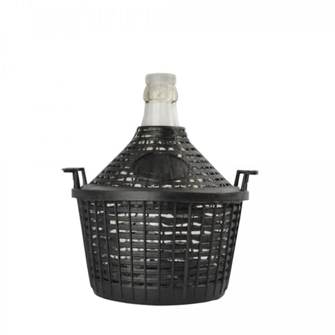 andere Hersteller DESTILLATIO: 5 Liter Glasballon im Schutzkorb | Robuster Weinballon mit schlanker Öffnung und Kunststoff-Schutzkorb