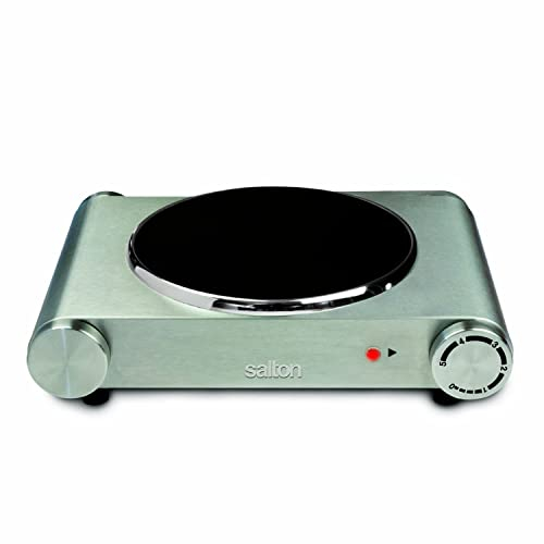 Salton Single Stainless Steel Infrared Portable Electric Cooktop, 7.4 inch