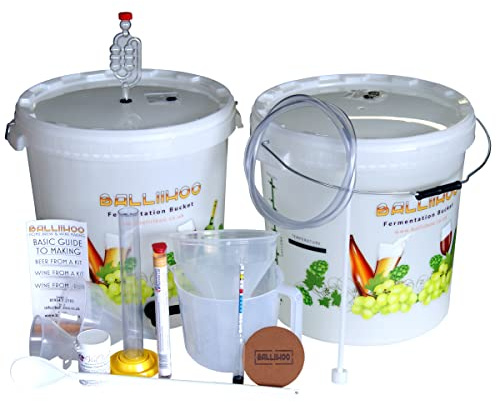 BALLIIHOO Basic Starter Equipment Kit for 23 litres (5 Gallons) of Wine Or Cider